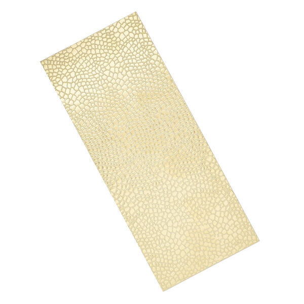 Sheet, brass, 6x2-1/2 inch single-sided rectangle with embossed reptile skin pattern, 24 gauge. Sold individually. image number 0