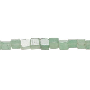 Green aventurine 1pkg1, cube bead, 15 inch 4-5mm