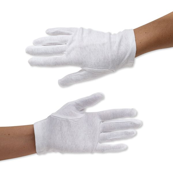 Gloves, cotton and spandex, white, small. Sold per pkg of 12 pairs. image number 0