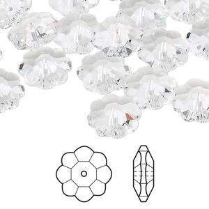 Margarita flower 144pk crystal, Swarovski® 12x4mm 3700