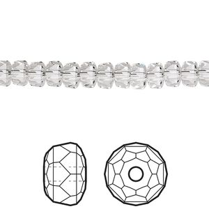 Bead 36pk crystal, Crystal Passions® 6x4mm rondelle 5045
