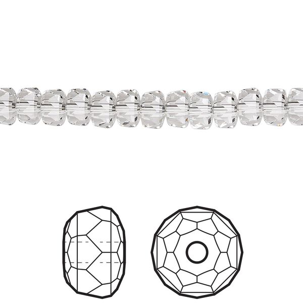 Bead 36pk crystal, Crystal Passions® 6x4mm rondelle 5045 image number 0