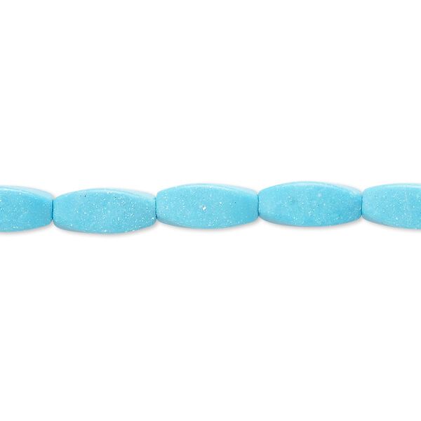 Magnesite 1pkg1, twisted oval bead 15 inch 10x4mm-11x5mm image number 0