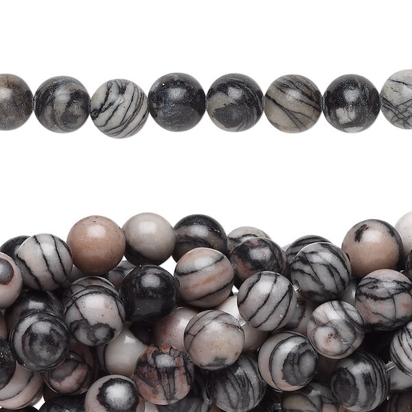 Black silk stone (onyx marble) 1pkg10, round bead natural C grade, 15.5-16 inch 6mm image number 0