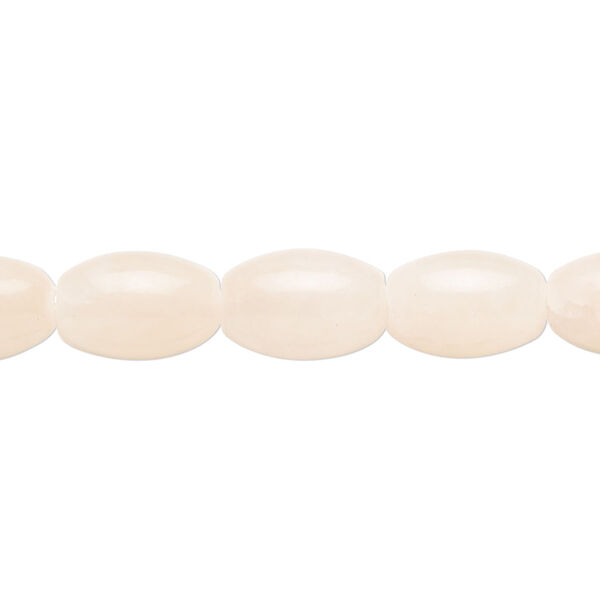 Bead, quartz (dyed), pale blush, 12 x 8mm oval, C grade, Mohs hardness 7. Sold per 15-inch strand, approximately 35 beads. image number 0