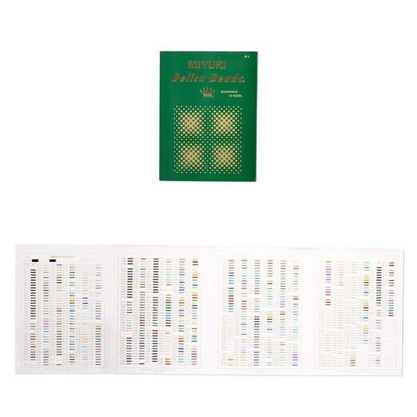 Sample card, Delica®, glass, pkg/1, 12x8-3/4" / 35x12" seed bead closed, multicolored (Card No.N-1). image number 0