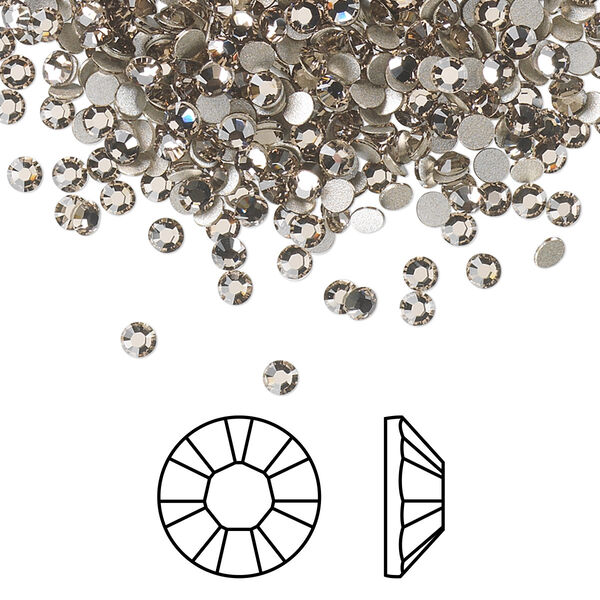 Flat back 144pk greige foil back, Crystal Passions® 2.5-2.7mm rose round SS9 2028 image number 0