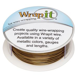 Wire, Wrapit®, jeweler's antique bronze, dead-soft, round, 20 gauge. Sold per 0.25-pound spool, approximately 82 feet.