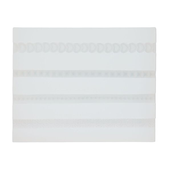 Mold, silicone, white, 4-5/16 x 3-1/2 x 3/8 inches with textured borders. Sold individually. image number 0