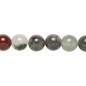 African bloodstone 1pkg1, round bead natural 15.5-16 inch 8mm