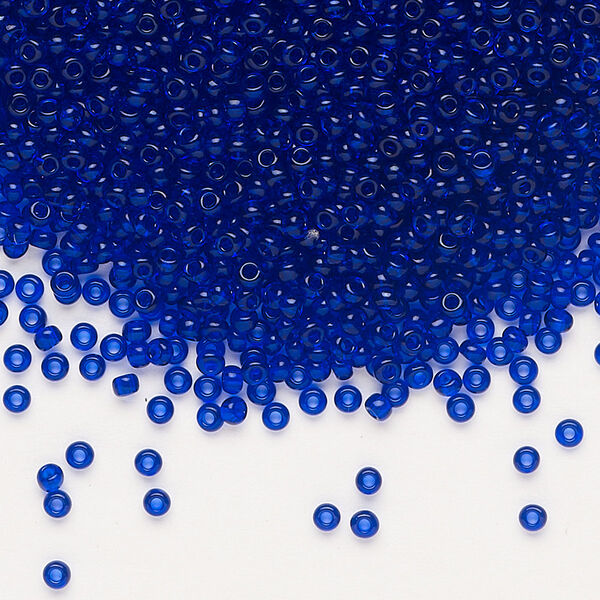 Seed bead, Preciosa Ornela Czech glass, pkg/500g, #11 rocaille, transparent blue, (30100). image number 0
