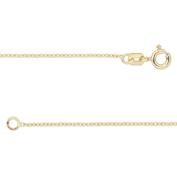 Chain, Gossamer™, 14Kt gold-filled, 1.2mm cable, 24 inches with springring clasp. Sold individually. image number 0