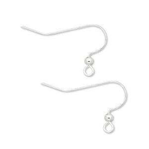 Ear wire fishhook 1pkg10 sterling silver-filled, 16mm / 2.5mm ball / open loop, 23 gauge 5 pair