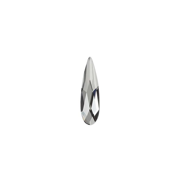 Flat back 24pk crystal silver night, Crystal Passions® 14x3.9mm raindrop 2304 image number 0
