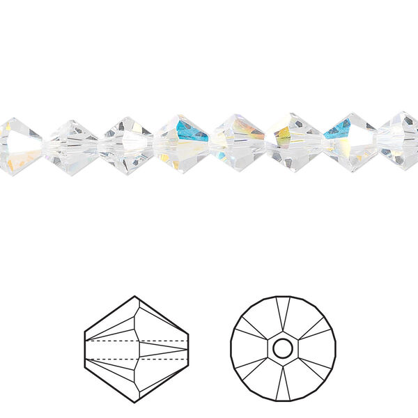 Bead 24pk crystal AB, Crystal Passions® 6mm bicone 5328 image number 0