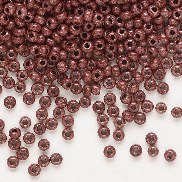 Seed bead, Preciosa Ornela, glass, opaque Terra Intensive chocolate, #8 rocaille. Sold per 500-gram pkg. image number 0