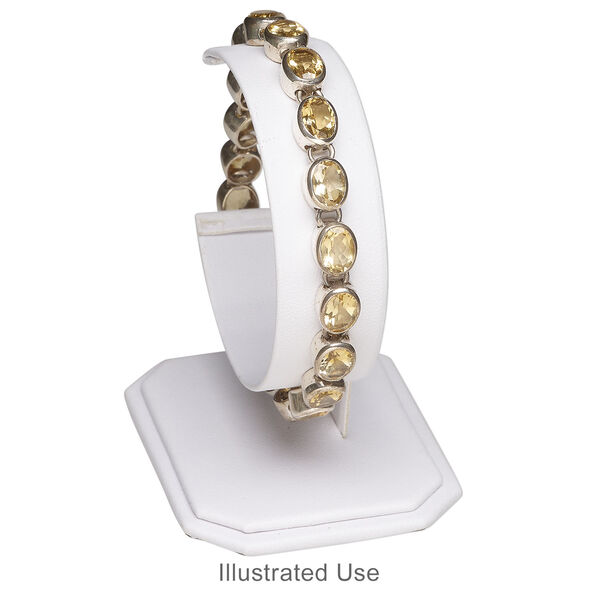 Display, watch / bracelet, leatherette, white, 2 x 2-5/8 x 2-7/8 inches. Sold individually. image number 2