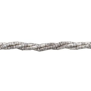 Bead, Hill Tribes, antiqued sterling silver, 4x1mm tube. Sold per 8-inch strand, approximately 45 beads.