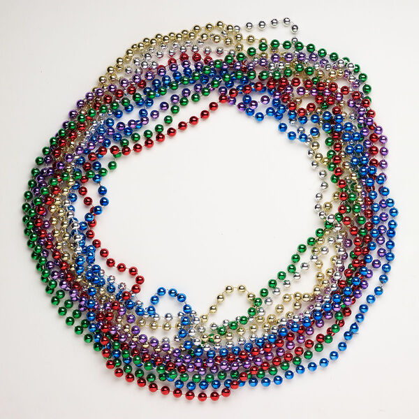 Acrylic 1pkg12, continuous necklace assortment mixed colors 32 inch 7mm image number 0
