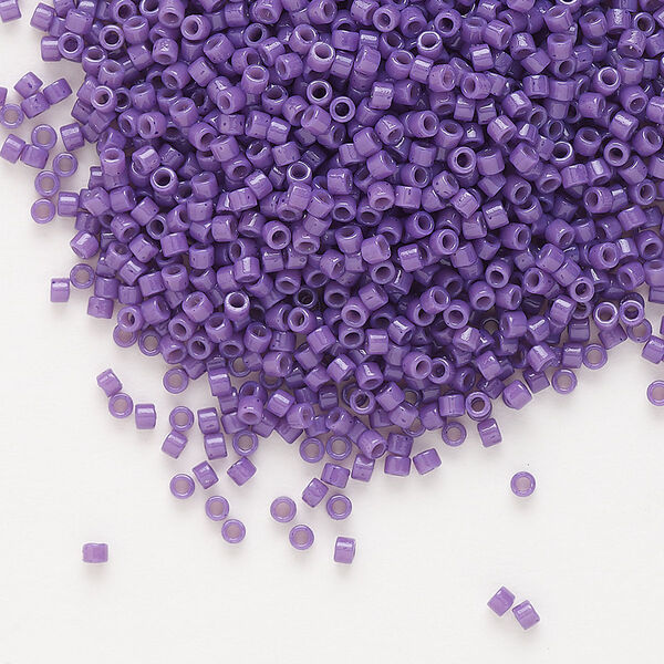 Seed bead, Delica®, glass, pkg/7.5g, #11 round, Duracoat® opaque outside dyed deep purple (DB-2140). image number 0