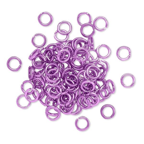 Jump ring, anodized aluminum, light purple, 4.5mm round, 2.9mm inside diameter, 20 gauge. Sold per pkg of 100. image number 0