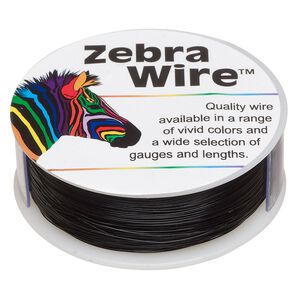 Wire, Zebra Wire™, color-coated copper, black, round, 30 gauge. Sold per 1/4-pound spool, approximately 215 yards.