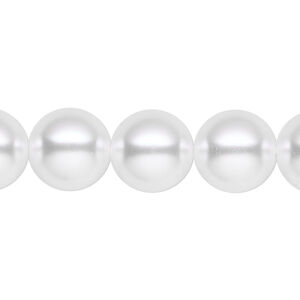 Pearl 1pk white, Celestial Crystal® 12mm round 15.5-16 inch