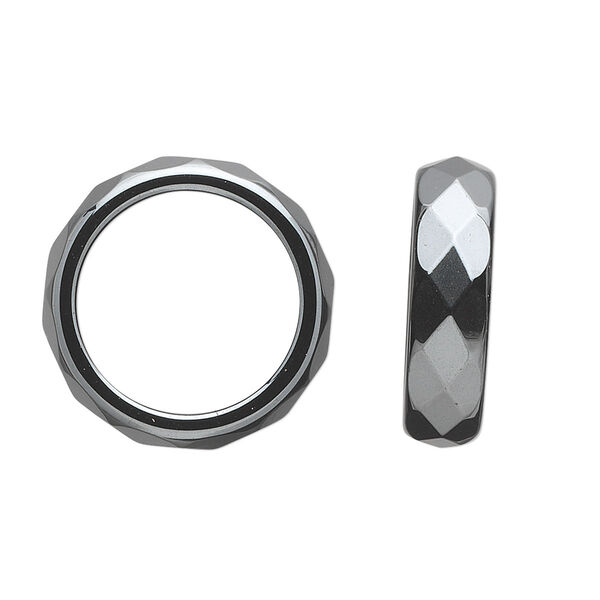 Ring, Hemalyke™ (manmade), 6mm wide faceted. Sold per pkg of 10. image number 0