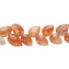 Sunstone 1pkg1, hand-cut diagonally drilled faceted teardrop bead natural B+ grade, 5.5 inch 8x6mm-10x7mm image number 1
