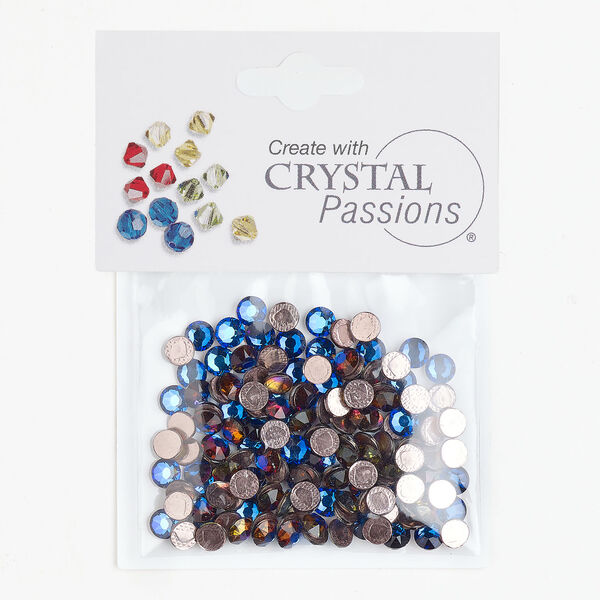 Flat back 1pkg144 meridian blue, Crystal Passions&reg; rhinestone hotfix round SS20 4.60-4.80mm image number 0