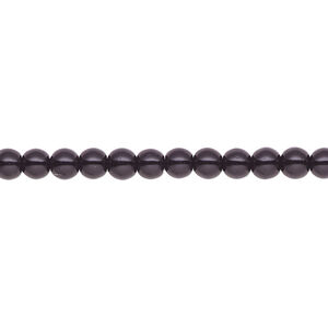 Pearl 2pk black, Celestial Crystal® 4mm round 15.5-16 inch