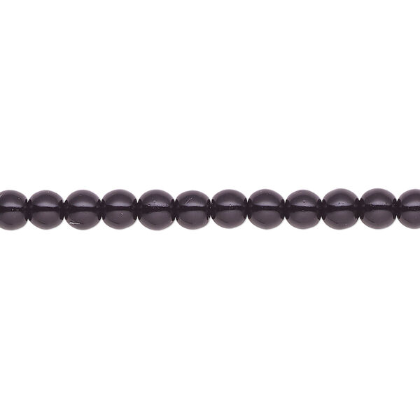 Pearl 2pk black, Celestial Crystal® 4mm round 15.5-16 inch image number 0