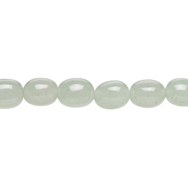 Bead 1pkg1 green aventurine, medium pebble B grade, 15.5-16 inch natural image number 0