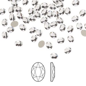 Flat back 12pk crystal foil back, Crystal Passions® 4x3mm oval 2603
