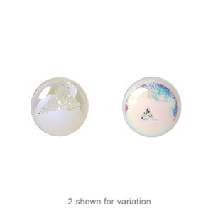 Druzy agate 1pkg1, hand-cut non-calibrated dichroic round cab 12mm