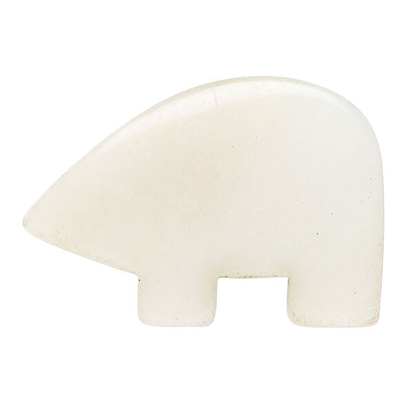 Snow quartz 1pkg1, top-drilled and half-drilled Zuni-style bear focal natural, 34x21mm-38x29mm image number 0