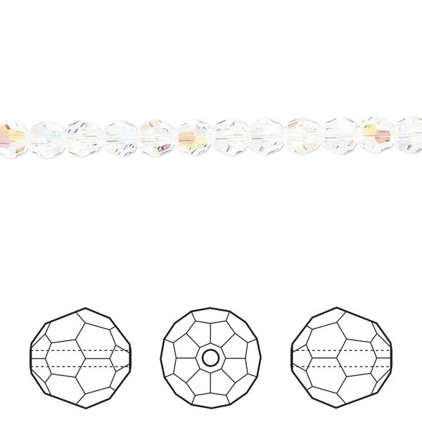 Bead 720pk crystal shimmer, Swarovski® 4mm round 5000 image number 0