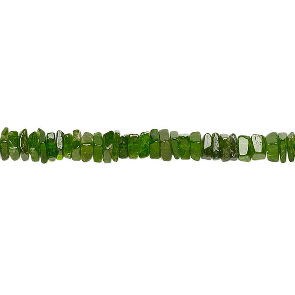 Bead, chrome diopside (natural), 3x1mm-4x2mm hand-cut square rondelle, B grade, Mohs hardness 5-1/2 to 6. Sold per 8-inch strand, approximately 95-150 beads. image number 0
