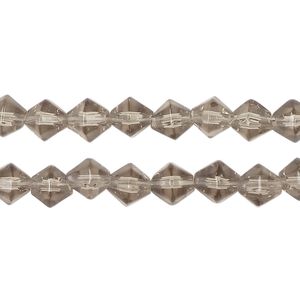 Bead, glass, translucent grey, 6mm faceted bicone. Sold per pkg of (2) 13-inch strands, approximately 110 beads.