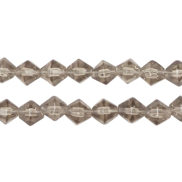Bead, glass, translucent grey, 6mm faceted bicone. Sold per pkg of (2) 13-inch strands, approximately 110 beads. image number 0