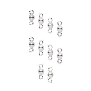 Link, sterling silver, 3mm round. Sold per pkg of 10.