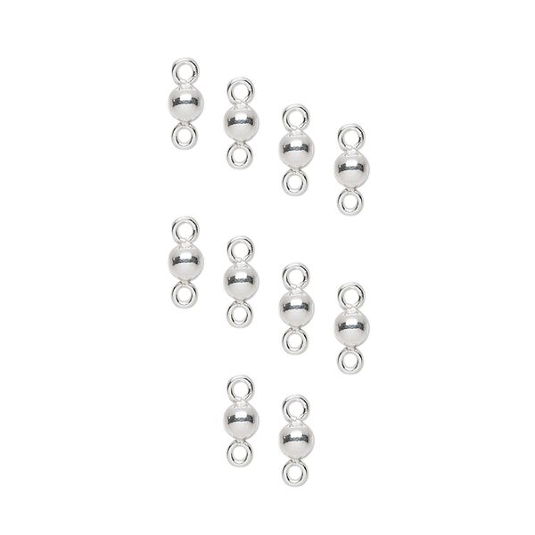 Link, sterling silver, 3mm round. Sold per pkg of 10. image number 0