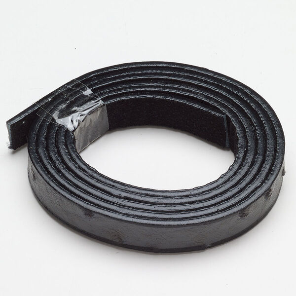 Cord, faux leather, pkg/36 inches, 12-13mm flat, grey and black with dots. image number 0