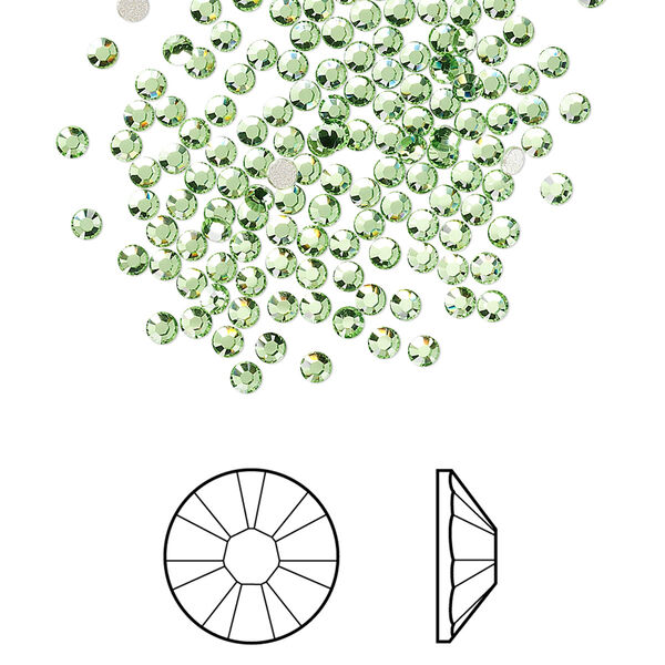Flat back 144pk peridot foil back, Crystal Passions® 2.1-2.3mm rose round SS7 2058 image number 0