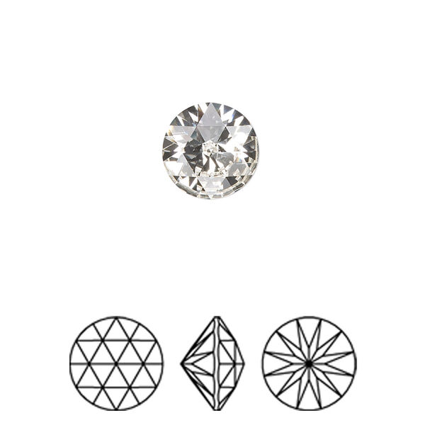 Round stone 2pk crystal foil back, Crystal Passions® 10mm rose cut round 1401 image number 0