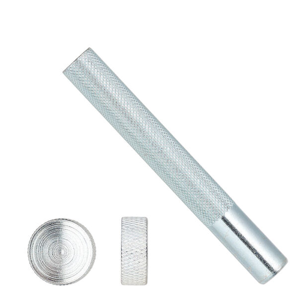 Rivet setter, steel, 3 inches with textured grip and 3/4 x 1/4 inch anvil. Sold per 2-piece set. image number 0