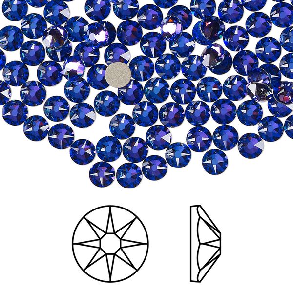 Flat back 144pk crystal heliotrope foil back, Crystal Passions® 3.8-4mm rose round SS16 2088 image number 0