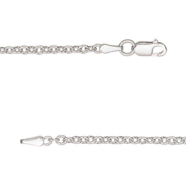 Chain, sterling silver, 2.4mm textured cable, 18 inches with clasp. Sold individually. image number 0