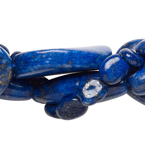 Bead mix, lapis lazuli (dyed), 10x8mm-30x21mm multi-shape, Mohs hardness 5 to 6. Sold per (3) 15" to 16" strands. image number 0