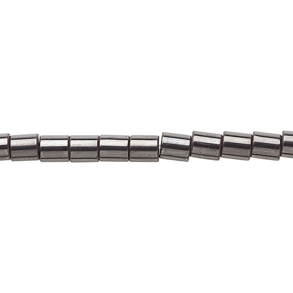 Bead, Hemalyke™ (man-made), magnetic, 4mm tube. Sold per 15-1/2" to 16" strand. image number 0